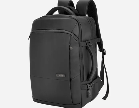 Safari Zeus 33L Black Formal Backpack Suitcase with Two Way Handle, Luggage Style Packing and Compression Straps