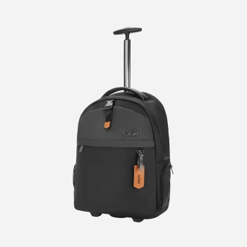 Safari Trooper 20L Black Travel Backpack with Trolley Bag
