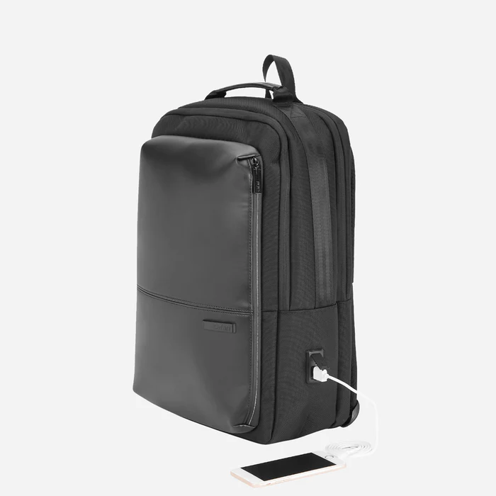 Safari Ritz 16L Black Formal Backpack with USB Port, Hidden Pockets, and Trolley Sleeve