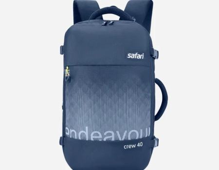 Safari Redan 40L Blue Backpack Suitcase with Raincover & Luggage Style Packing