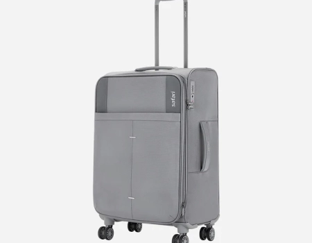 Safari Airpro 40% Lighter Grey Trolley Bag with Dual Wheels, Detailed interiors and Expander