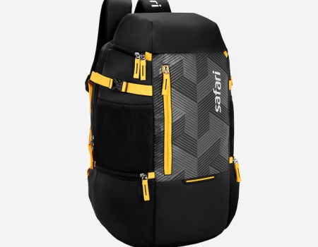 Safari Quest 45L Black Overnighter Travel Rucksack with Wet Pouch and Ergonomic Straps