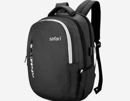 Safari Whiz 30L Black Laptop Backpack with USB Port, Dust Resistant Fabric and Organised Interior