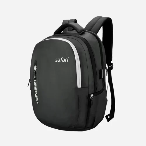 Safari Whiz 30L Black Laptop Backpack with USB Port, Dust Resistant Fabric and Organised Interior