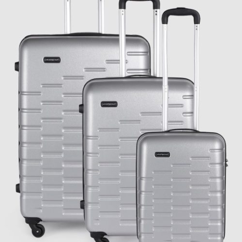Pack of 3 Textured Trolley Suitcases - Cabin, Medium & Large