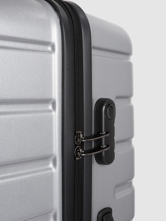 Pack of 3 Textured Trolley Suitcases - Cabin, Medium & Large 4