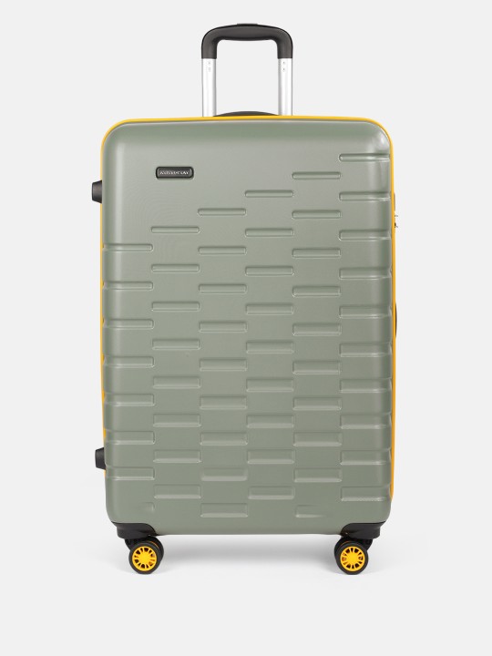 Set Of 3 Textured Hard Trolley Bag Olive 2