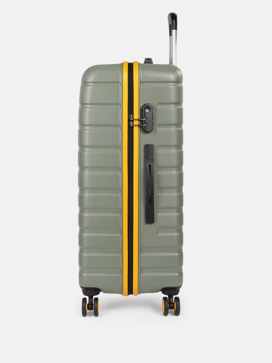 Set Of 3 Textured Hard Trolley Bag Olive 3