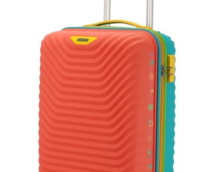 American Tourister Medium Polypropylene (PP) Amt Splash Sp66Cm Multi Color Carry-On Luggage Hard Shell 4 Spinner Wheel Luggage with Tie Down Strap & Complete Lining, H-66 Centimeters,