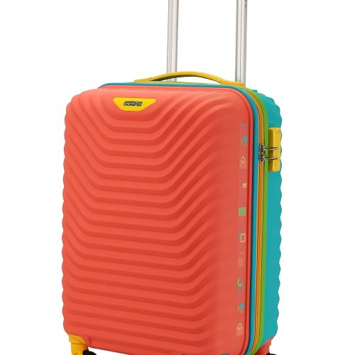 American Tourister Medium Polypropylene (PP) Amt Splash Sp66Cm Multi Color Carry-On Luggage Hard Shell 4 Spinner Wheel Luggage with Tie Down Strap & Complete Lining, H-66 Centimeters,