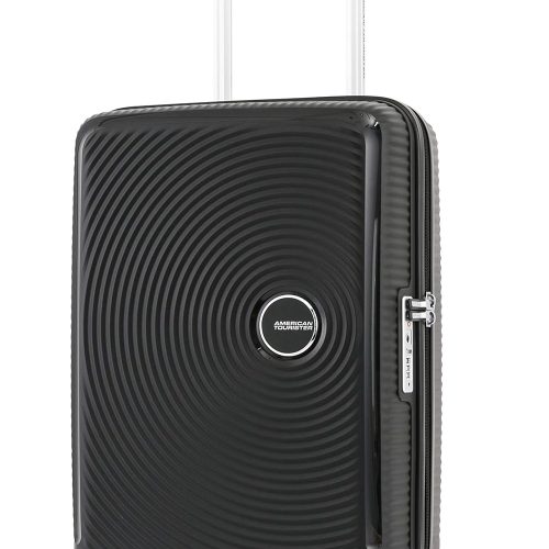 American Tourister Curio Spinner 67/24 cm Polypropylene Hardside Cabin Luggage Recessed TSA Lock, Black (Trolley/Suitcase)