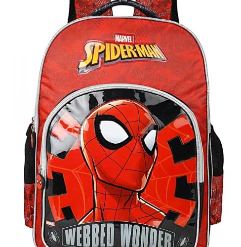 STRIDERS Marvel Spider-Man Kids School Bag | Lightweight Durable Backpack | Padded Comfortable Straps & Spacious Compartments | Ideal for School & Play | Age 6–8 | 16 inches