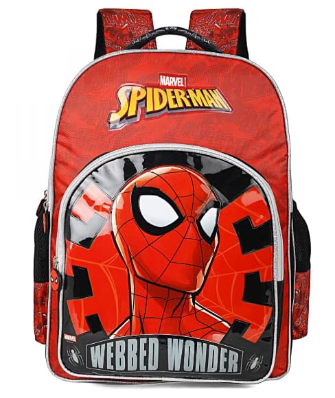 STRIDERS Marvel Spider-Man Kids School Bag | Lightweight Durable Backpack | Padded Comfortable Straps & Spacious Compartments | Ideal for School & Play | Age 6–8 | 16 inches