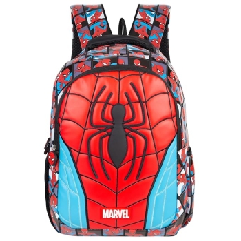 Spider-Man Kids School Bag Red & Blue 16-Inch Trolley Backpack with Wheels Large Capacity Bag