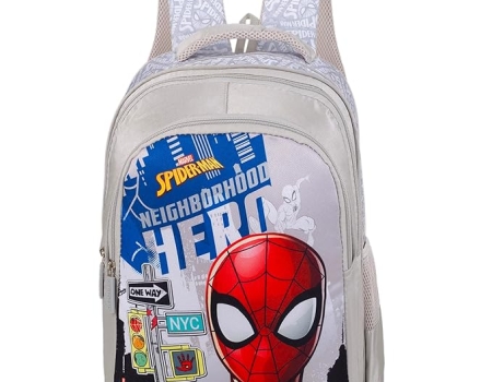Marvel Spider-Man Grey Backpack 18 Inch School Bag for Kids & Teens