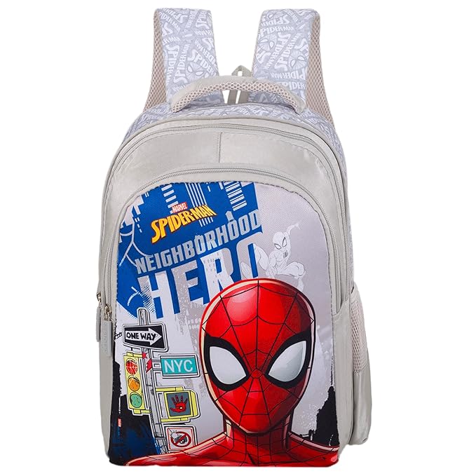 Marvel Spider-Man Grey Backpack 18 Inch School Bag for Kids & Teens
